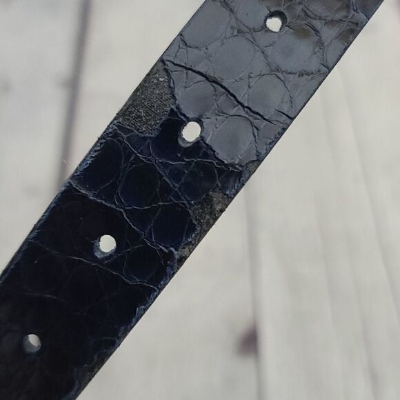 Vintage 80s 90s Midnight Blue Croc Skinny - Picture 8 of 11